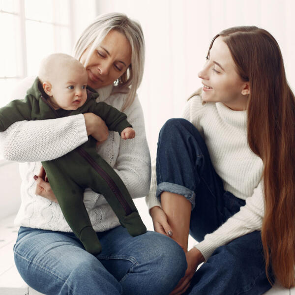 woman with baby and teenage daughter