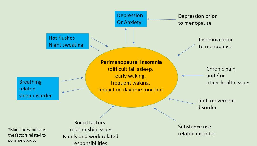Blog Diagram Perimenopausal Insomnia, Depression And Anxiety.
