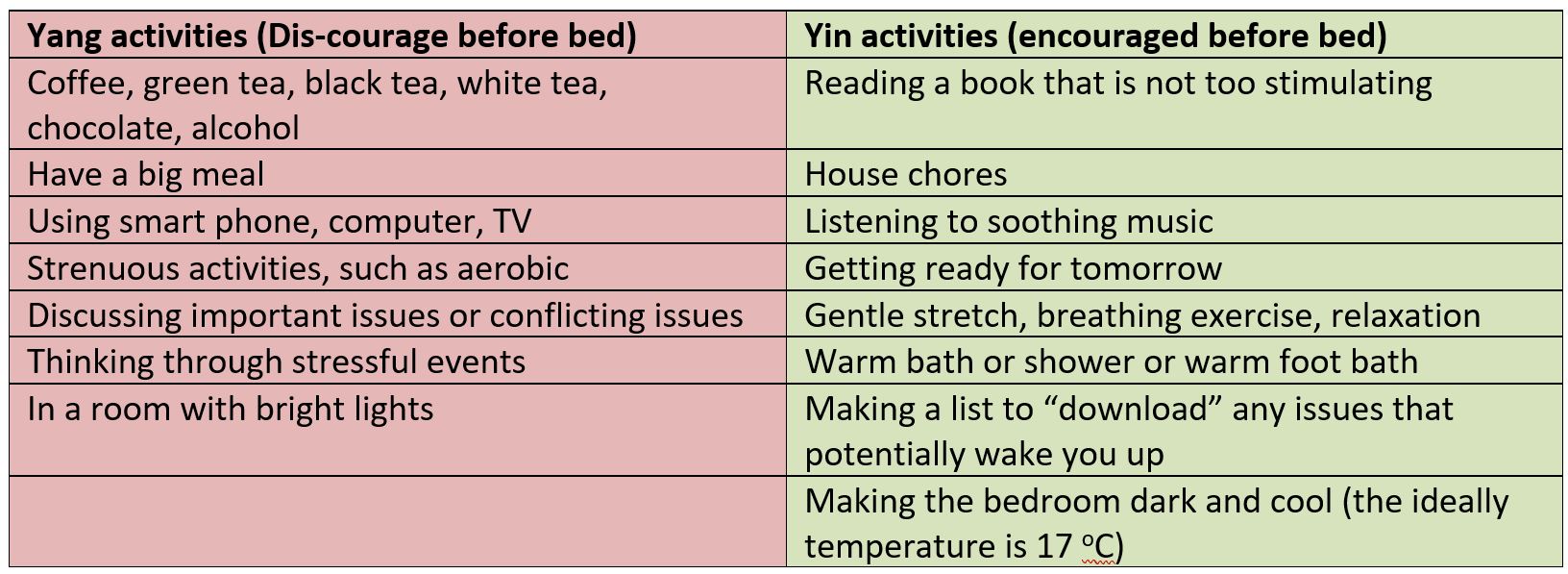 Yin And Yang Activity Sleep